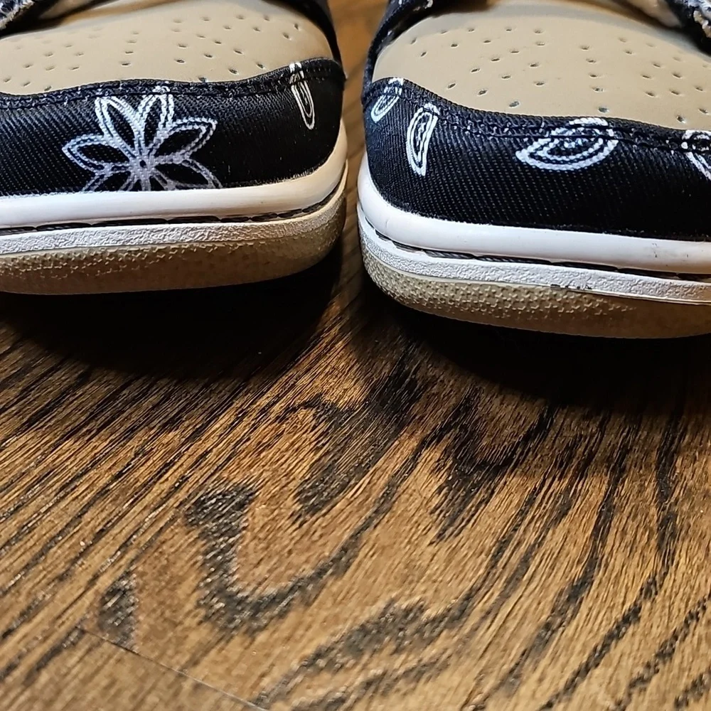 Patchwork Paisley Sneakers in Black and Tan - Picture 9 of 16